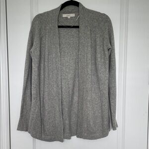 LOFT Women's Soft Gray Open Cardigan